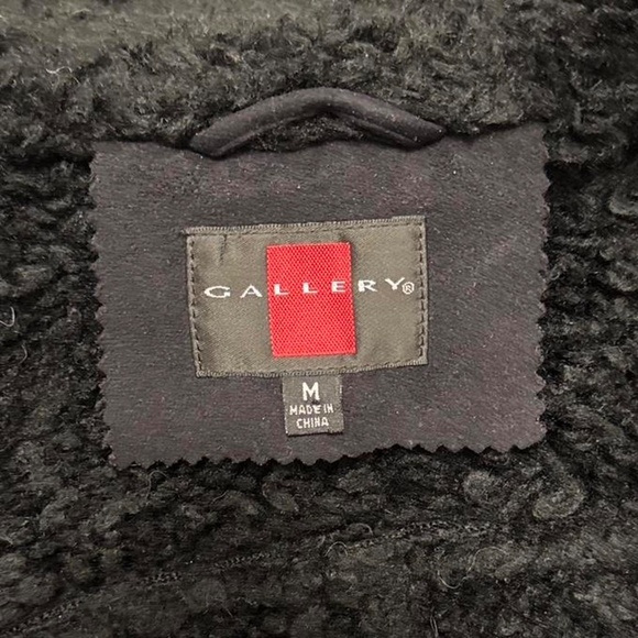 🖤 Gallery Black Faux Suede Sherpa-Lined Jacket – Size M - Picture 7 of 7